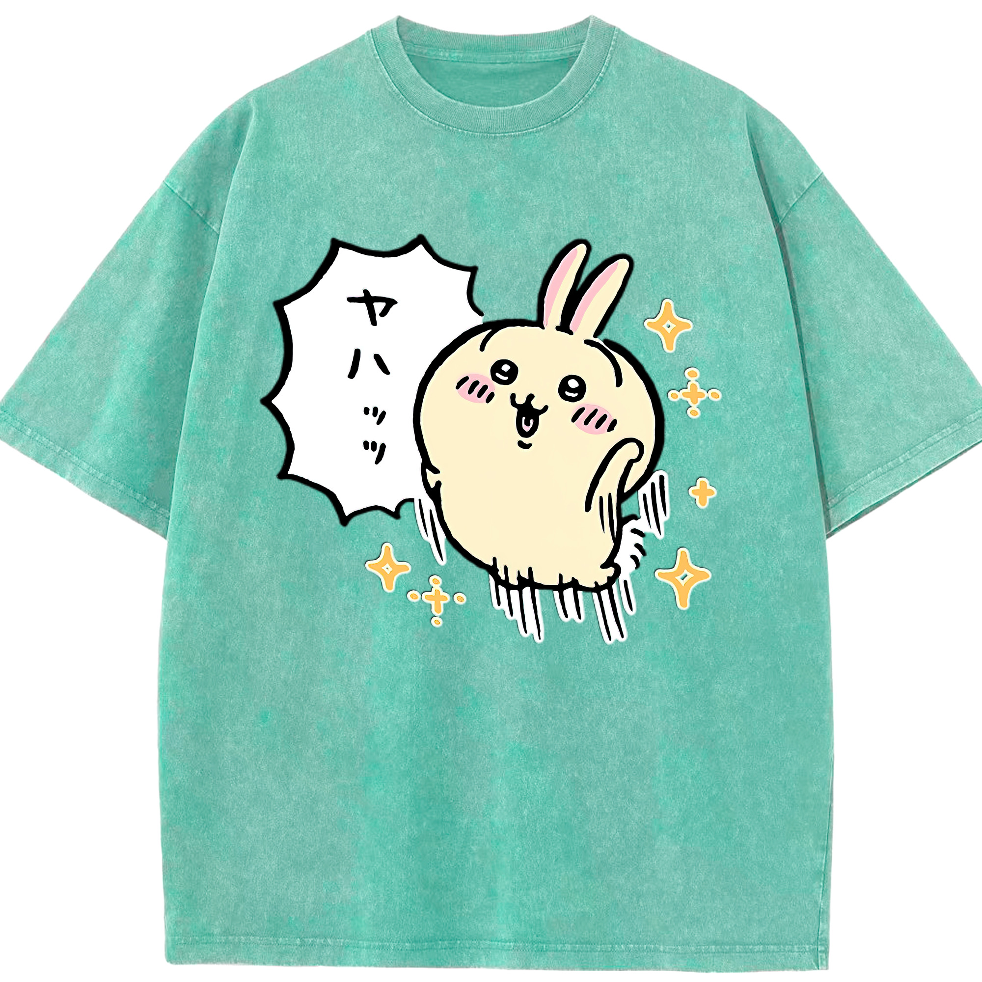 （画像用） ちいかわ うさぎ Chii-kawa usagi 綿100% ヴィンテージ風 半袖Tシャツ（フロントプリント）